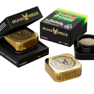 Muha meds tropical funk hash 1g ice water piatella concentrate with hybrid effects and tropical mango flavor