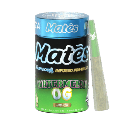 Muha meds watermelon og infused pre roll 5 pack of hash rosin infused mini joints, indica, 3g total, Muha Meds Watermelon OG