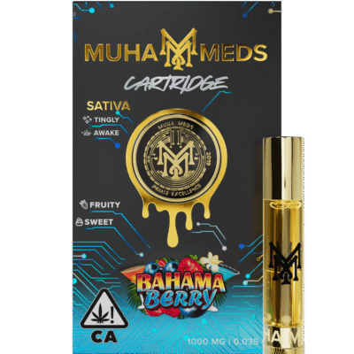 muha meds bahama berry cart 1g sativa vape cartridge with tropical berry flavor