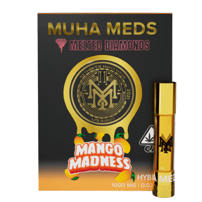 Muha meds mango madness cart 1g hybrid vape cartridge with mango and citrus flavors by Muha Meds