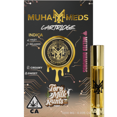 Muha meds toro milk runtz cart hybrid 1g cartridge creamy berry flavor melted diamonds oil