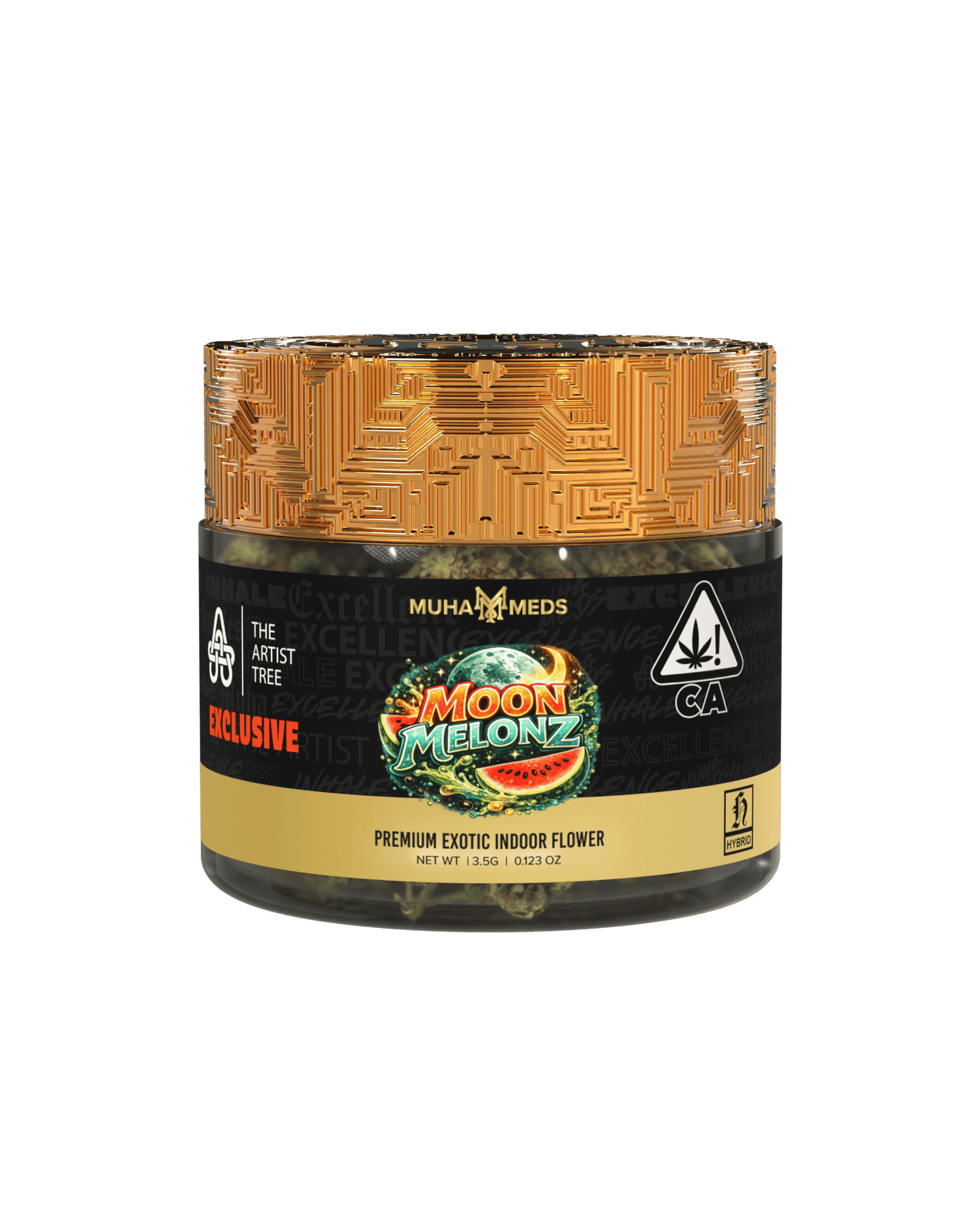 Muha Meds bulk flower jar of premium exotic indoor 3.5g big buds