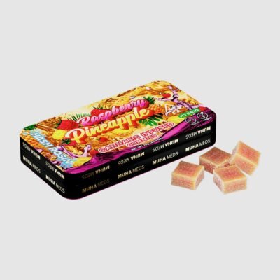 muha meds raspberry pineapple gummies 100mg hybrid rosin edibles 10pk tropical berry flavor
