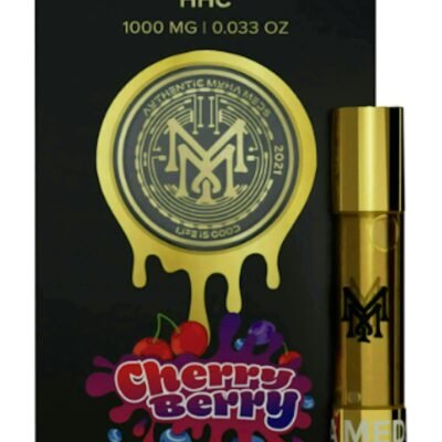Muha meds cherry berry cart 1g hybrid vape cartridge with nostalgic berry and skunky flavor profile
