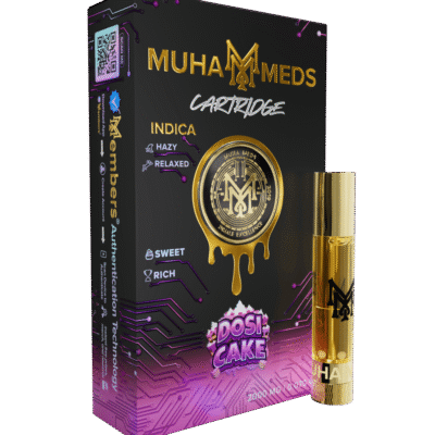muha meds dosi cake cart hybrid vape cartridge 2g berry diesel flavor Muha Meds packaging