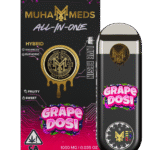 Muha meds grape dosi disposable live resin vape pen 1g indica 1000mg THC with grape flavor