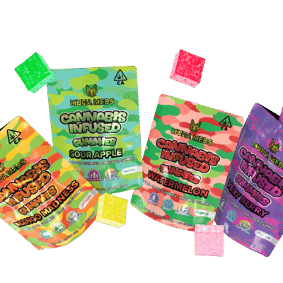 Muha Meds Sweet and Sour Gummies hybrid THC gummies 100mg 10ct edible bag candy infused