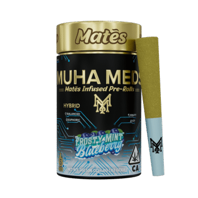 Muha meds frosty mint blueberry infused pre roll 5pk hybrid cannabis kief diamond joints