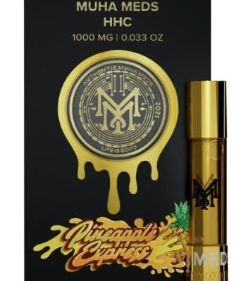 Muha meds carts pineapple express sativa 1g vape cartridge with tropical pineapple and citrus flavors