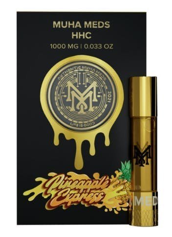 Muha meds carts pineapple express sativa 1g vape cartridge with tropical pineapple and citrus flavors