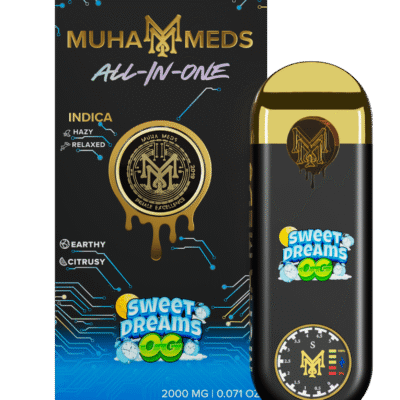 Muha meds sweet dreams og disposable 2g vape pen, indica, berry and citrus flavor, Muha Meds brand
