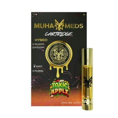 Muha meds toxic apple cart 2g hybrid vape cartridge with apple and diesel flavors