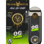 muha meds og kush disposable vape pen 1g indica 1000mg thc with live resin oil device