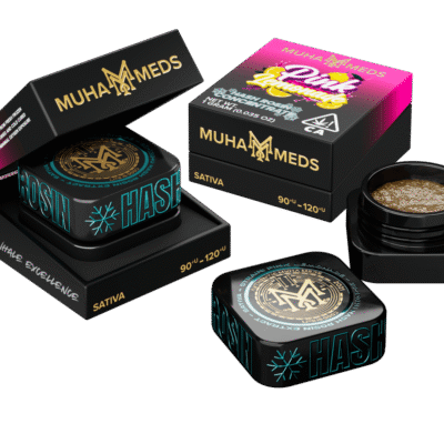 Muha meds pink lemonade hash rosin sativa live rosin 1g glass jar concentrate with citrus flavor